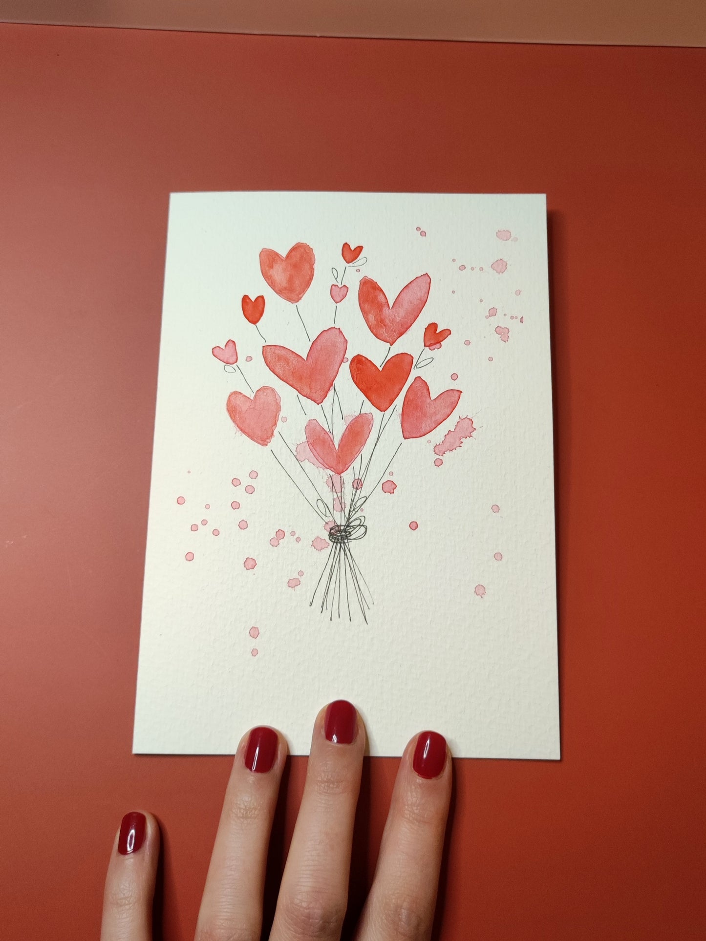 Klappkarte Valentinstag "Strauß aus Herzen"