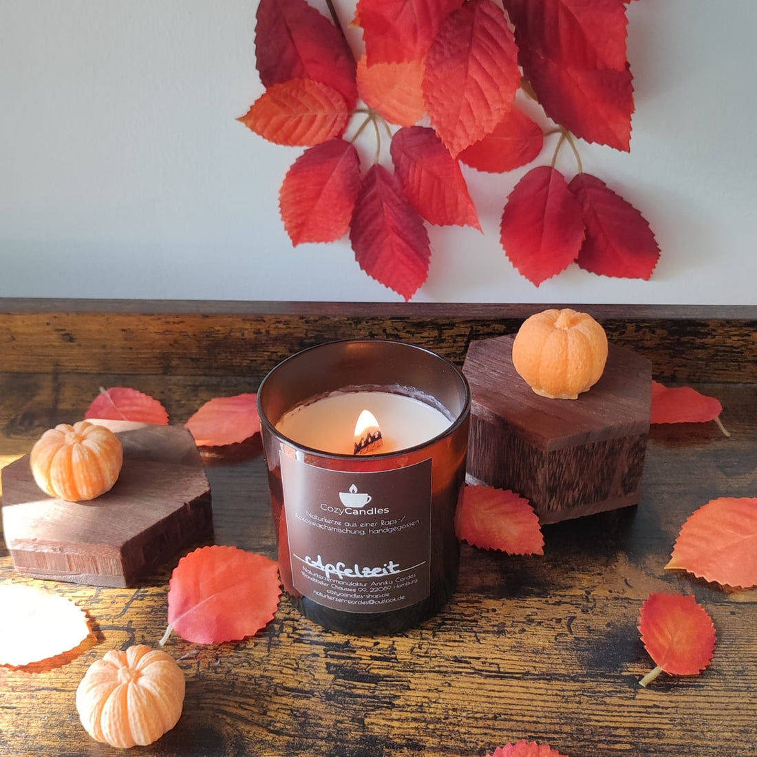 Herbstduftkerzen Trio – drei Duftkerzen für gemütliche Herbsttage – Cozy Candles
