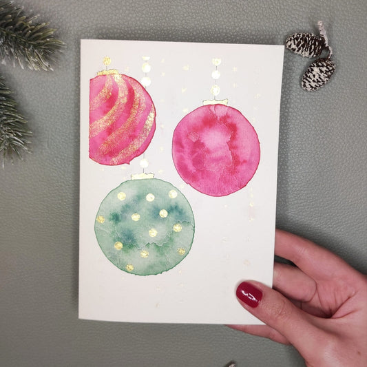 Klappkarte "Christbaumkugeln" Weihnachten