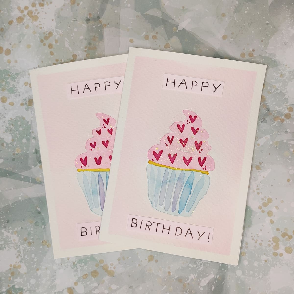 Klappkarte "Happy Birthday" Cupcake