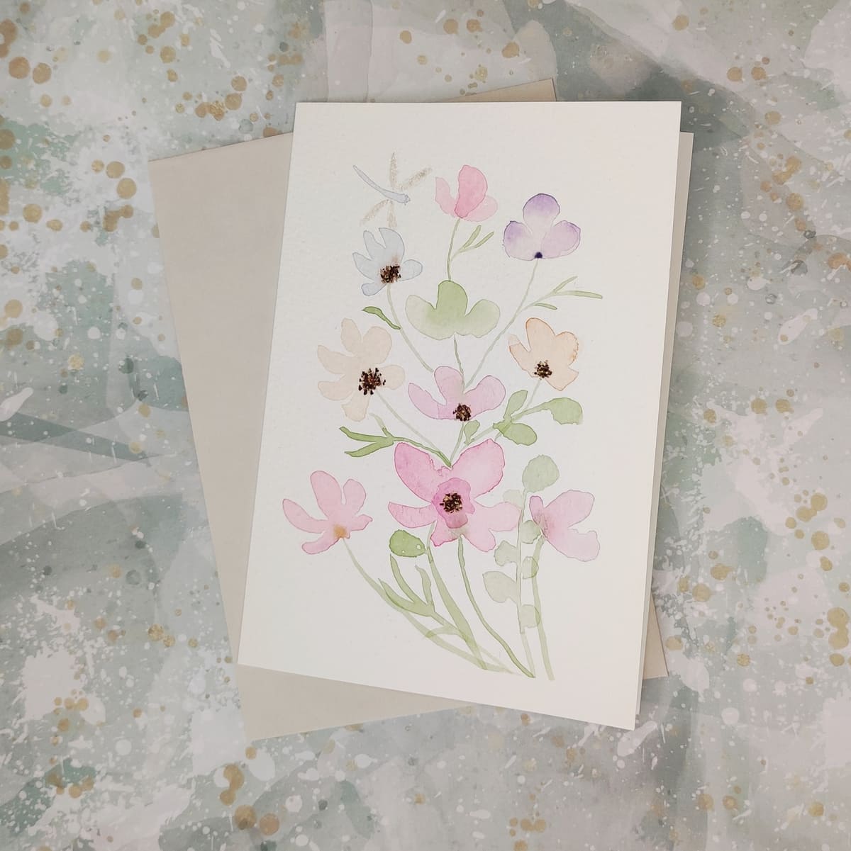 Klappkarte "Blumenstrauß bunt"