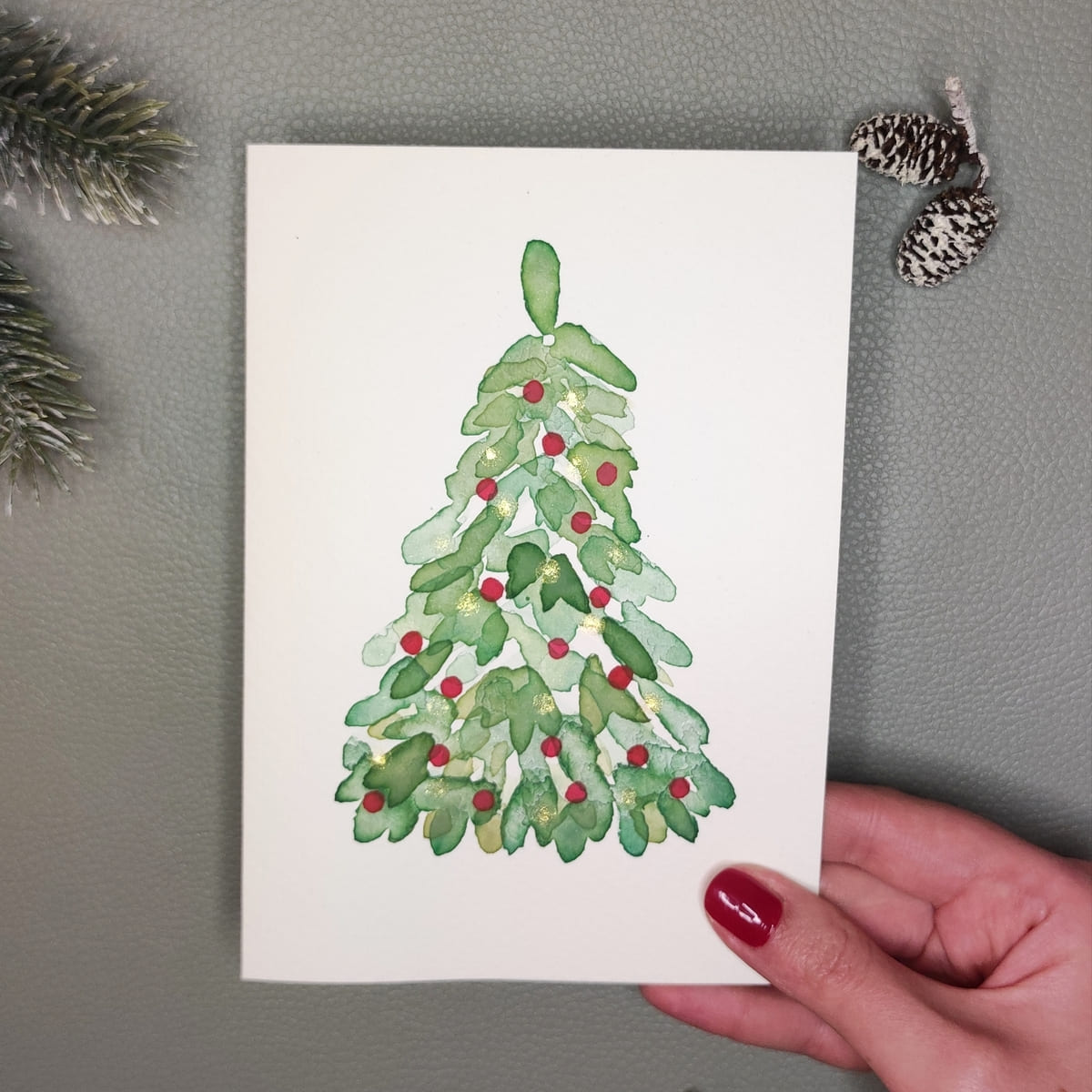 Klappkarte "geschmückter Tannenbaum" Weihnachten