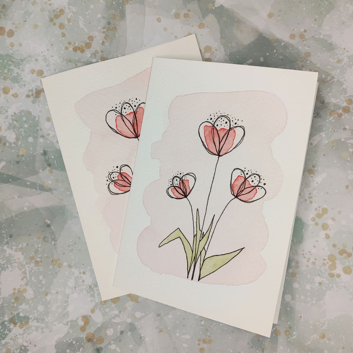 Klappkarte "Blüten rot"