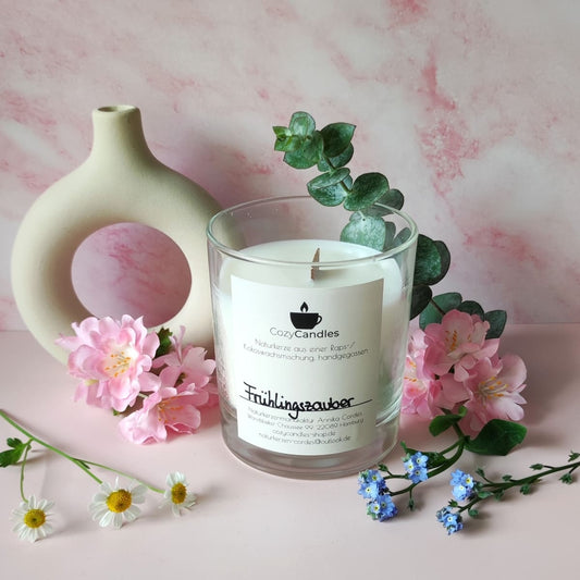 blumige Duftkerze Frankreich Paris, romantische Duftkerze, Duftkerze Geschenk, Cozy Candles Rapswachskerze