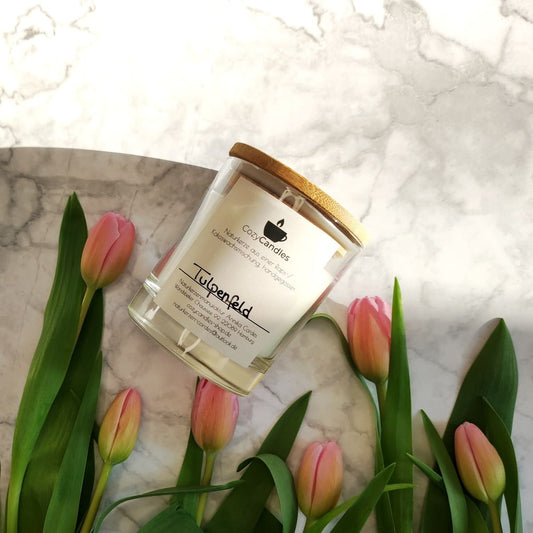 handgemachte Duftkerze Kokoswachs mit Tulpenduft Frühlingskerze Hamburg