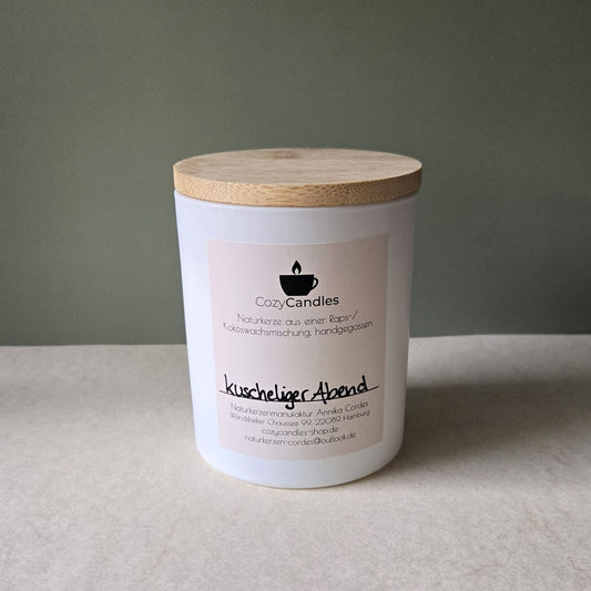 Duftkerze Sandelholz warmer gemütlicher Duft, Holzdochtkerze, Cozy Candles