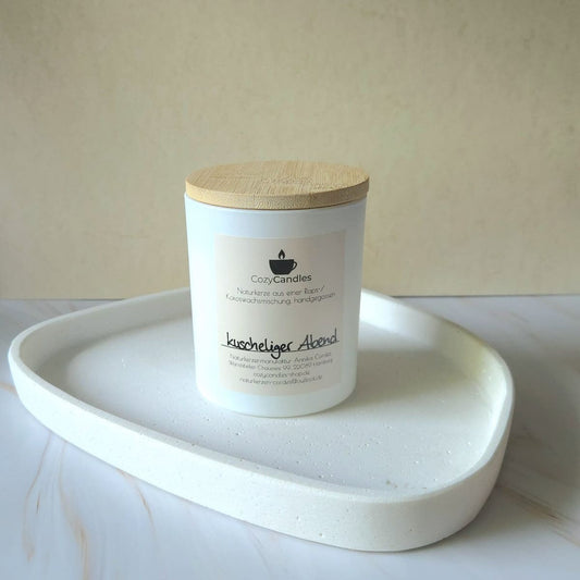 Duftkerze Sandelholz warmer gemütlicher Duft, Holzdochtkerze, Cozy Candles