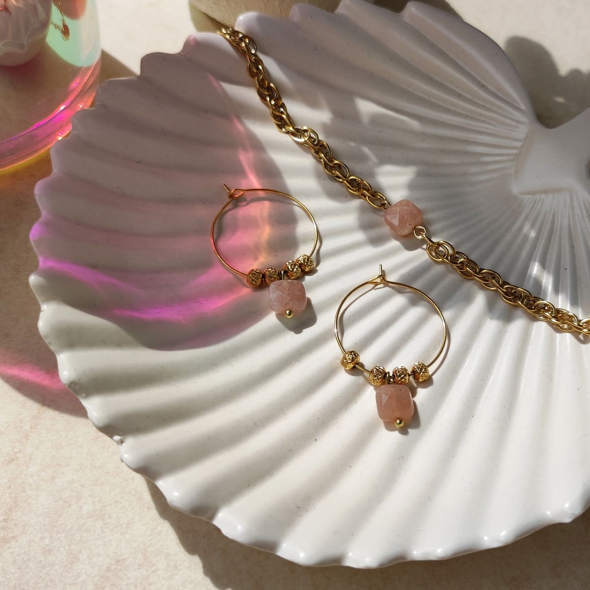 Schmuckkerze mit Boho-Schmuck, hochwertige Duftkerze mit Schmuck, Geschenkkerze