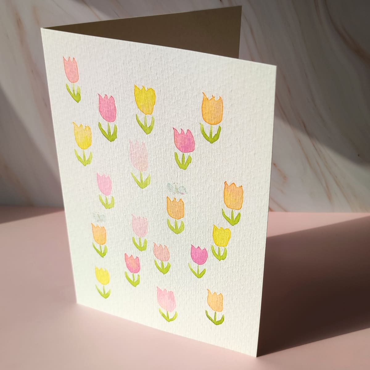 Klappkarte "Tulpenfeld"