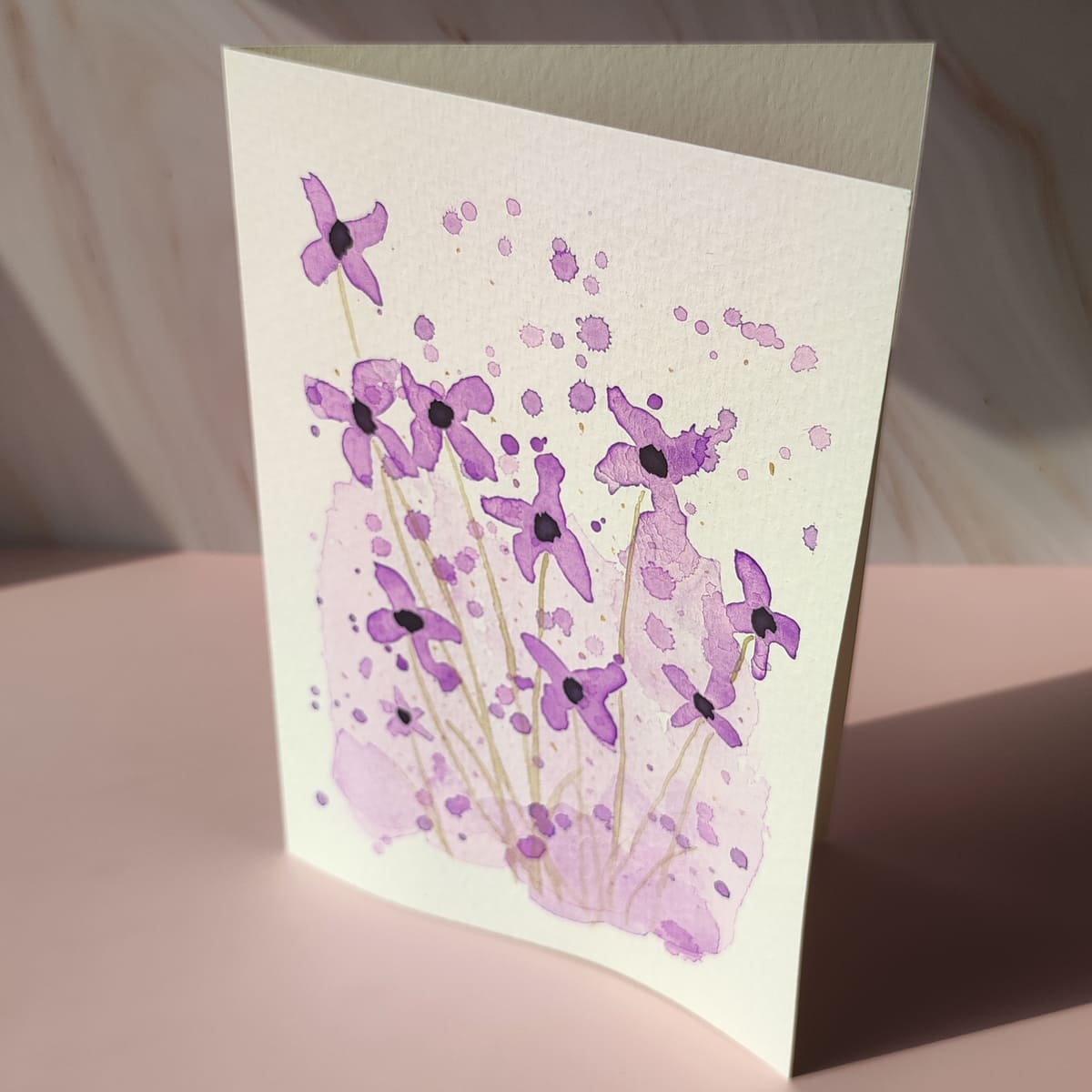 Klappkarte "lila Blüten"