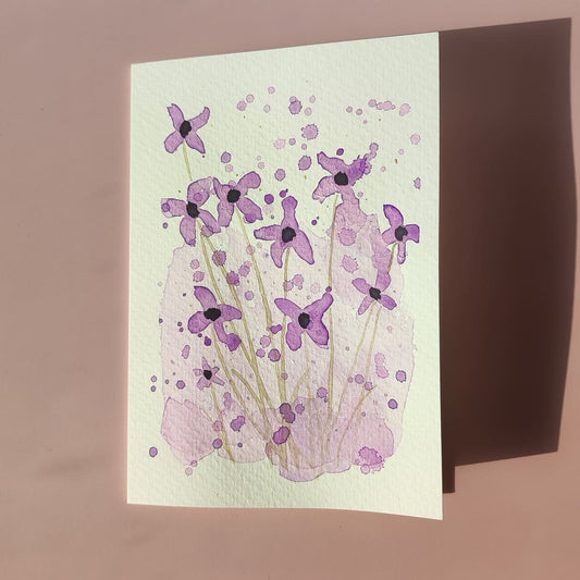 Klappkarte "lila Blüten"